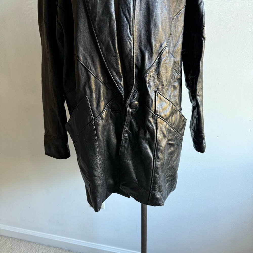 Vintage Leather Blazer Jacket 1980s - Picture 2 of 12
